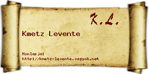 Kmetz Levente névjegykártya